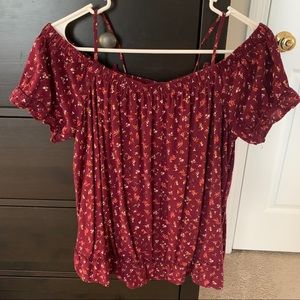 old navy floral off the shoulder top